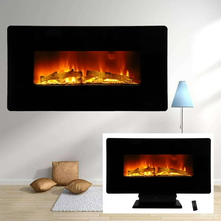 

EasingRoom 1400W Adjustable Glass Electric Wall Mount Fireplace Heater Colorful