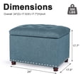 thumbnail image 3 of Homebeez Leather Storage Ottoman Folding Upholstered Foot Rest Stool,18 inch Footstool Bench for Bedroom Hallway, 3 of 10