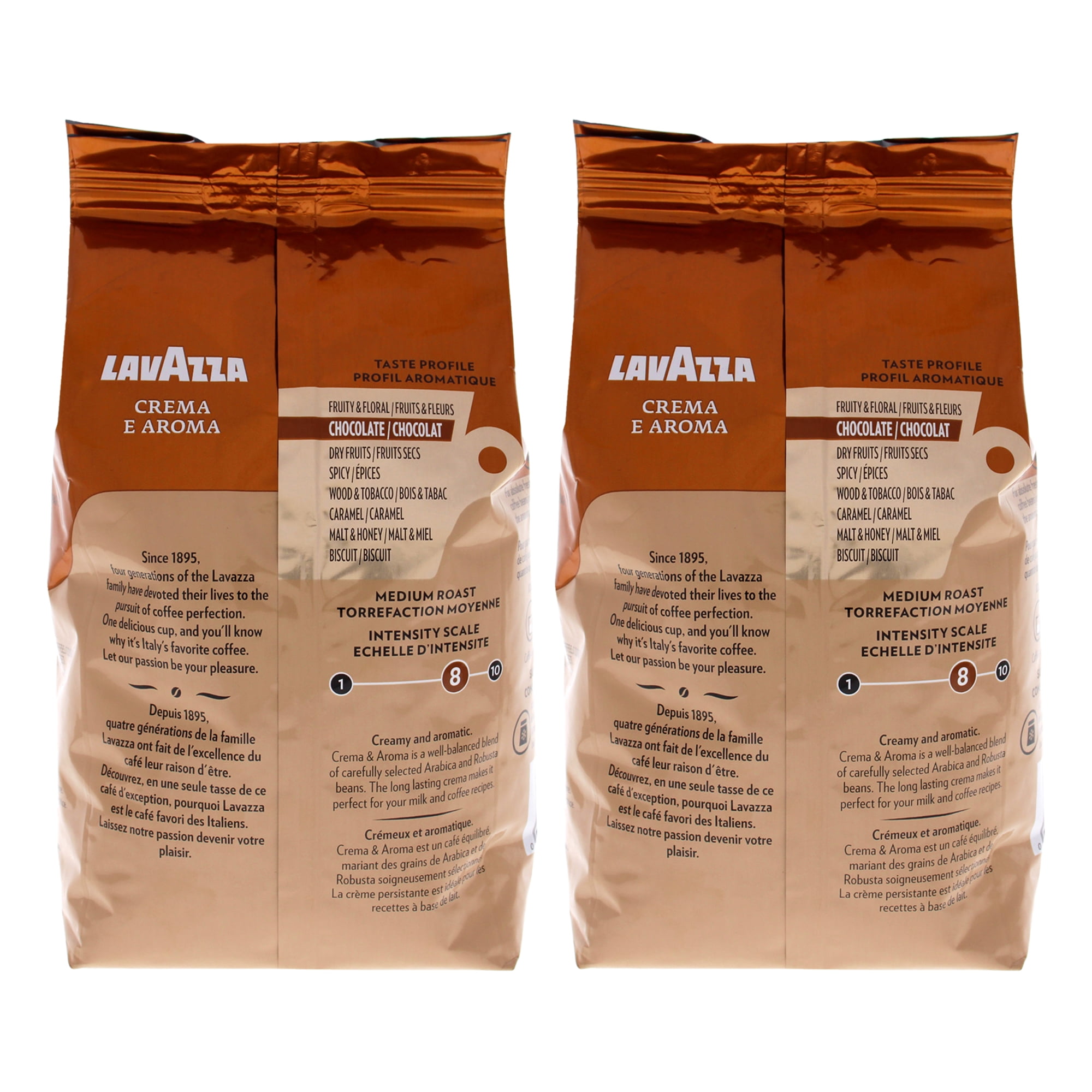 Lavazza Crema e Aroma Roast Whole Bean Coffee - Pack of 2 , 35.2 oz Coffee