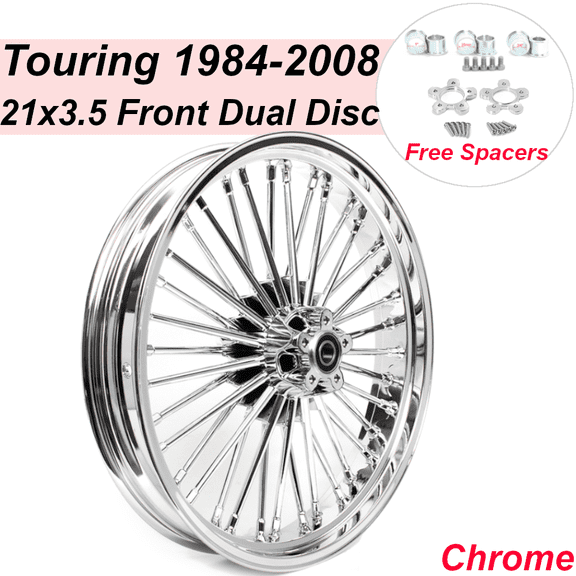 21"X3.5" 36 Fat Spoke Front Wheel Rim Dual Disc For Harley Electra Glide EFI FLHTCI FLHS FLHT FLHTC FLHTCU 1984-2008 Road King EFI FLHRI FLHR 1994-2008 2004 2005 2006 2007 Street Glide FLHX 2006-2008