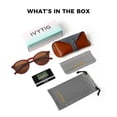 thumbnail image 5 of IVYTIG Lightweight Narrow Fit Retro Pantos Men Women's Polarized Sunglasses, Round Shape, Transparent Brown, 5 of 7
