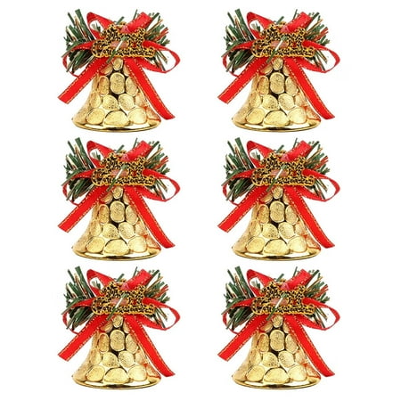 

MOKEJI Christmas Bell Pendant 6Pcs/Set Widget Decor Exquisite Workmanship Pleasing Sound Plastic Christmas Craft Jingle Bell Hanging Pendant Festival Supplies