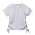 thumbnail image 3 of Bigetiay Girls Fashion Ribbed Knit Tee Casual Solid Color with Tie Shoulder Design Basic Shirt for Kids 9-10 Years, 3 of 6