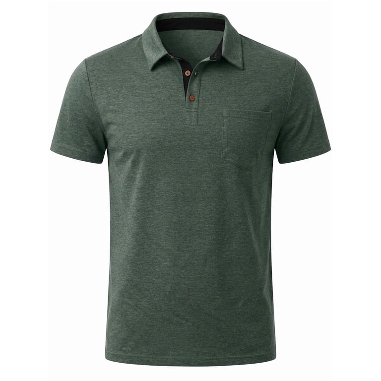 GIRUNS Men's Casual Cotton Polo Shirt photo 6