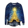 thumbnail image 5 of Elvqul Womens Shirts Christmas Tops Merry Christmas Print Crewneck Shirts for Women, 5 of 6
