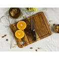 thumbnail image 2 of Aventura Design Wood Cutting Board for Kitchen, Cheese Serving Boards, Charcuterie Boards, Serving Platters with Star Shaped Hanging Hole and Juice Grooves Pre Oiled, CB-134, 14"L x 10"W, 2 of 8