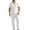 White, variant on OIOLOYJM Men 2 Piece Outfit Linen Beach Short Sleeve Button Down Pocket Shirt and Elastic Waist Pajama Pants Casual Relaxed Fit Vacation Sleep Pj Sets Black 2XL