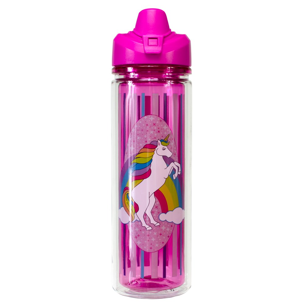 Mainstays 20 Oz. Unicorn Stripe Chug Water Bottle