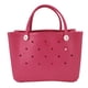thumbnail image 5 of Bolso de mano grande de playa rojo rosa, material EVA duradero, multifuncional y portátil con diseño de agujero redondo, 5 of 10