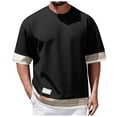 thumbnail image 3 of Mens T-Shirt for Golf Short Sleeve Pack Crew Neck Hawaiian Tees Shirt Novelty Undershirt Tee Tops Bulk Summer Casual Plain Short Sleeve (Black,XXXXXL), 3 of 7