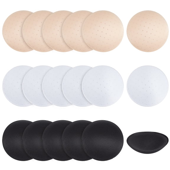 9 Pairs 3 Colors Removeable Round Bra Pads 4.5 Inch Polyester Round Bra Inserts Pads for Bikinis Top Swimsuit Sport Bra