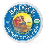 Badger - Aromatic Chest Rub, Eucalyptus & Mint, Certified Organic, Soothing Vapor Rub with Eucalyptus Essential Oils, Baby Chest Rub, Vapor Rub Ointment