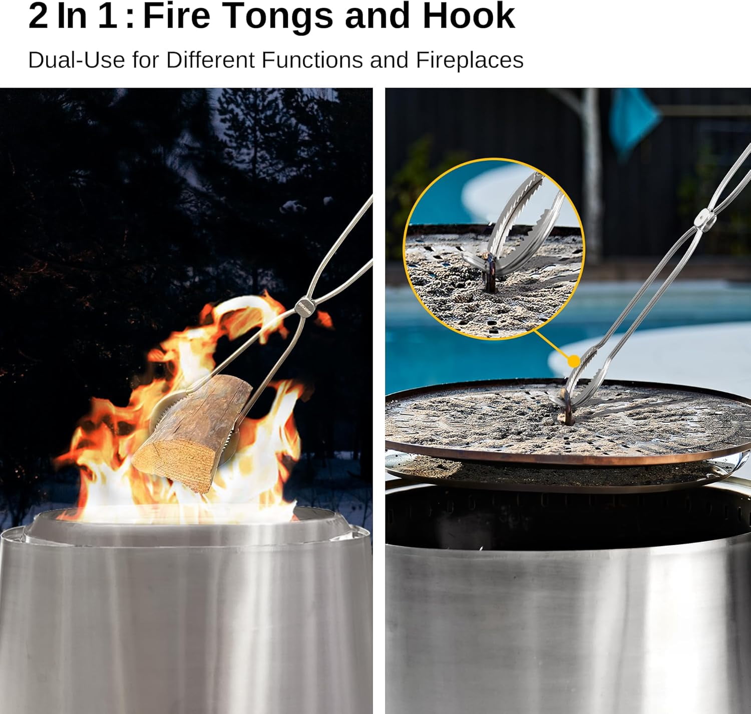 EAST OAK Stainless Steel Fire Pit Tool Set with Fireproof Gloves