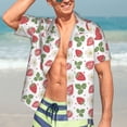 thumbnail image 5 of KLL Men's Hawaiian Shirt Short Sleeve Button Down Beach Shirts-Strawberry, 5 of 5