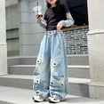 thumbnail image 4 of Girls Cargo Jeans Fashionable Hop Street Dance Trousers For Tweens And Big Kids Fall And Winter Season Oversized Sweatpants Basic Comfortable Pants Crewneck Casual Trousers, 4 of 9