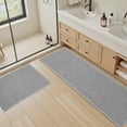 thumbnail image 5 of VUNATE Waffle Bathroom Rugs Ultra-Soft Non-Slip Bath Mat Super Absorbent Quick Dry Bath Rugs for Bathroom Floor Machine Washable Bathroom Mats with Tassels Boho Bathroom Decor 17"x24" Gray, 5 of 6