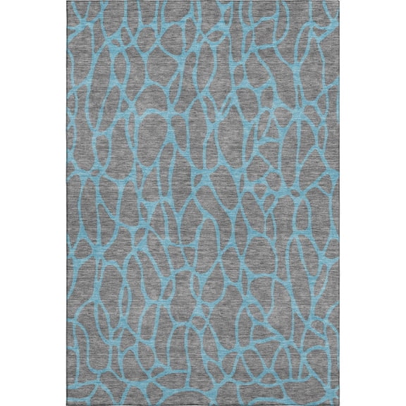 Addison Rugs Mayfield Premium Machine Washable Transitional Geometric Gray Rectangle Rug, 5' x 7'6"