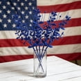 thumbnail image 6 of Beautynvta 2 Pcs 4th of July Artificial Flowers Stems Picks, Blue Glitter Patriotic Floral Picks Faux Berry Branches for Independence Day Table Centerpieces Home Decor, 6 of 6