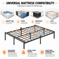 thumbnail image 3 of Bedsnus 18" Queen Metal Bed Frame with Grid Support, Prevent Mattress Sagging, Heavy Duty Mattress Foundation, Raised Edge Design, Easy Assembly Bed Base with Underbed Storage, 3 of 6