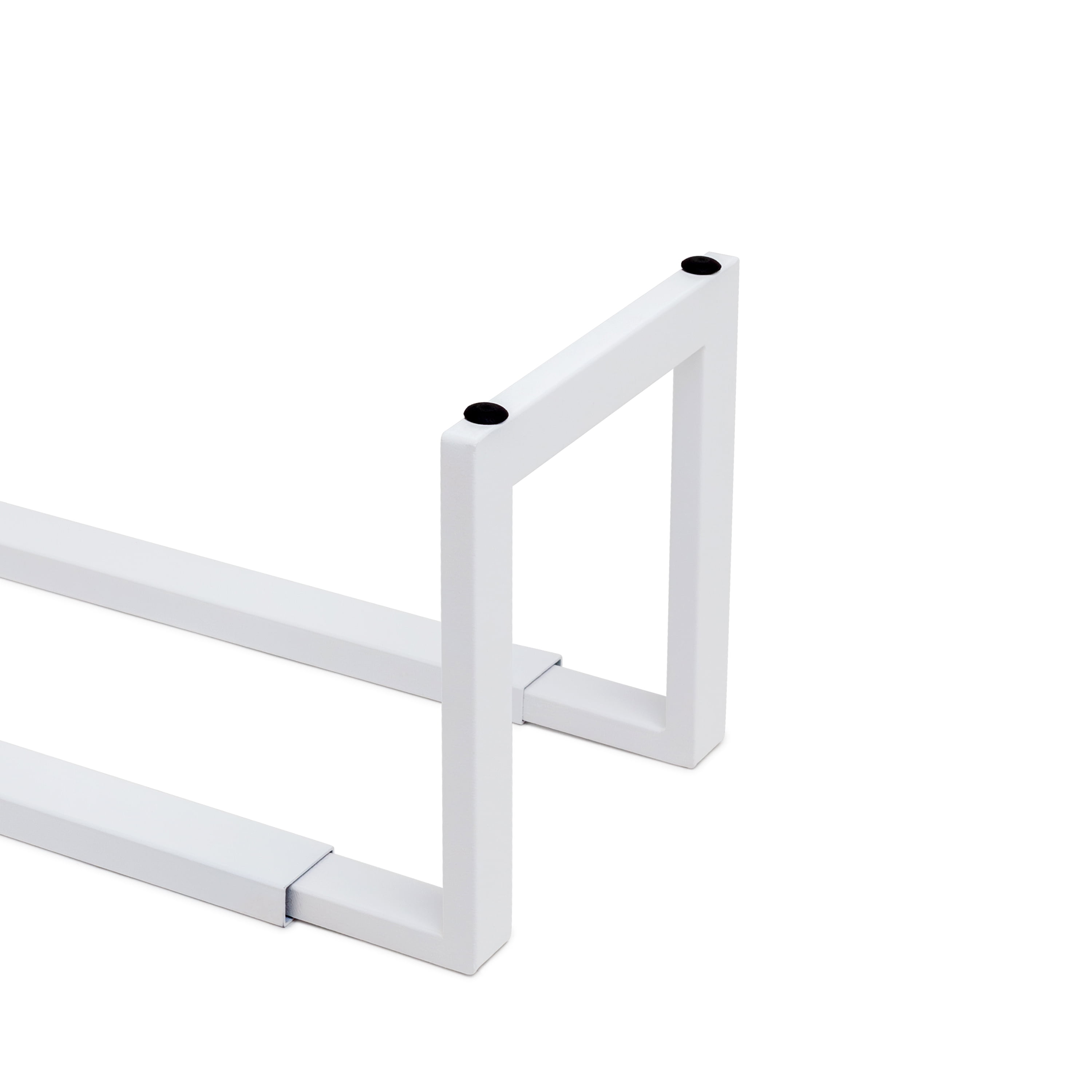Qualiazero Heavy-Duty Steel Expandable Shoe Rack, 2-Tier, Stacking Storage Organizer, Adjustable Length, Entryway / Closet, Matte White