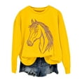 thumbnail image 6 of MVRLSH Essentials Hoodies for Women Horse Riding Graphic Crewneck Loose Long Sleeve Casual Pullover Tops Spring Fall Layering Daily Outfit Match Sweatshirt Yellow - XXXL, 6 of 7