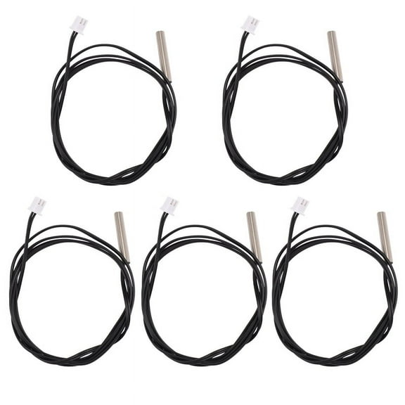 5pcs 1 Meter Waterproof Temperature Sensor Probe, Stainless Steel 10k 3950 Thermistor Prob2Xk15770