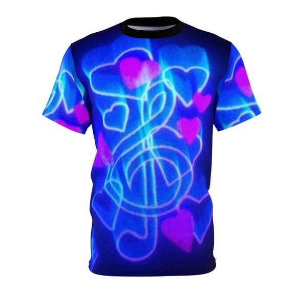 Love Music Flying Hearts Unisex Cut & Sew Tee (AOP)