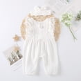 thumbnail image 4 of Douhoow 0-24 Months Baby Girl Cotton Linen Romper Sleeveless Round Collar Jumpsuit Headdress, 4 of 8