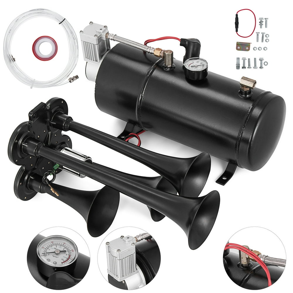VEVOR Air Horn Car Truck Train Chrome 3 L Air Horn Compressor Tank 12 V