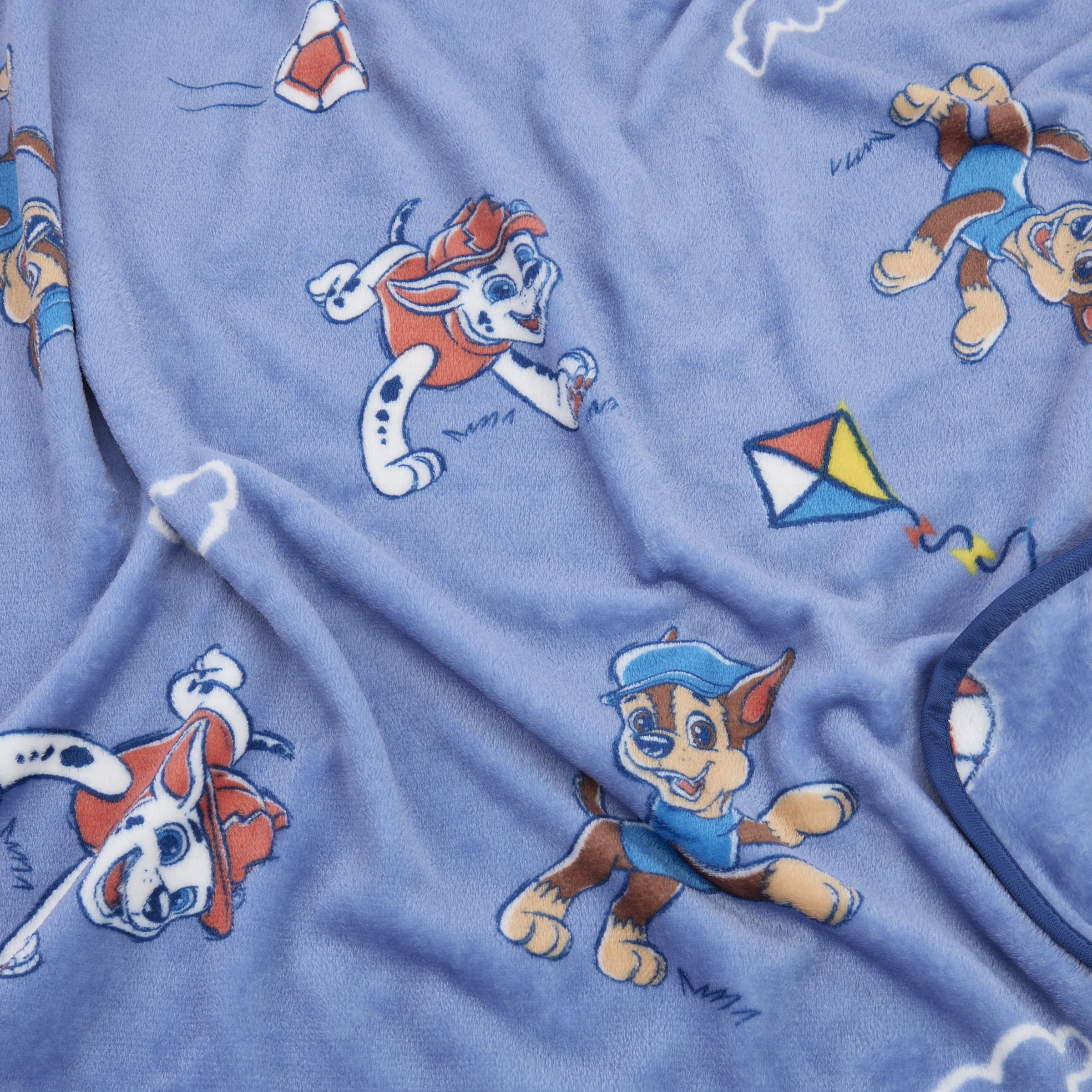 Paw Patrol Blue Plush Toddler Blanket 40" x 50" Soft Baby Bedding