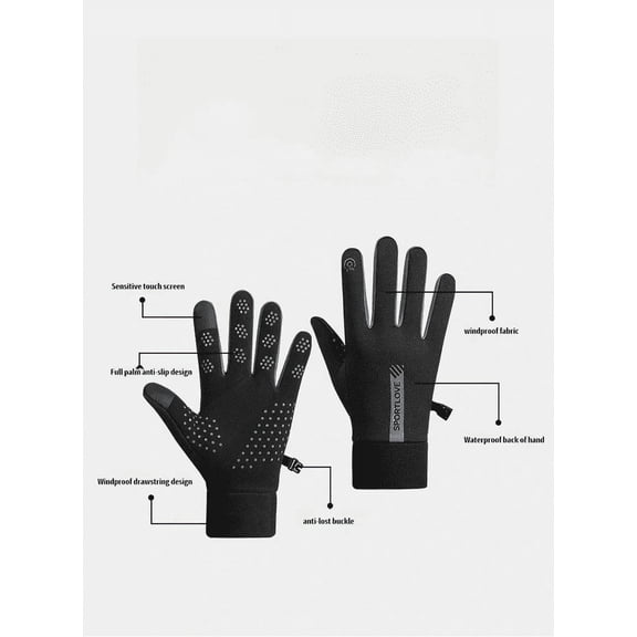 Bystar Men's and Women's Winter Gloves, Touch Screen Waterproof Windproof and Warm for Running, Cycling, Driving and Hiking