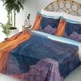 thumbnail image 4 of Ambesonne Landscape Fitted & Top Sheet Set with Shams, Sunrise at Toroweap, Purplegrey Orange Blue, 4 of 7