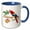 Blue/White, variant on 3drose, Tropical Montego Bay Jamaica Design with a Macaw Parrot, 15oz Two-tone Blue Mug
