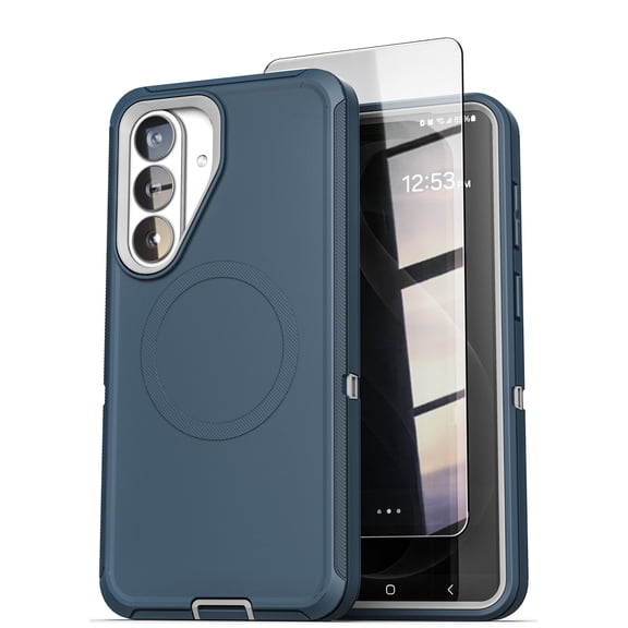 Encased for Samsung Galaxy S26 Plus Case, Ranger Series, Magnetic Heavy Duty Military Grade Protection with Screen Protector, Blue / Gray