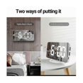 thumbnail image 3 of Reloj despertador digital de 7" con pantalla LED, espejo, función táctil, repetición de alarma, doble puerto USB de carga, módulo de escritorio/pared., 3 of 5