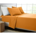 thumbnail image 3 of Amrapur Overseas 4-Piece Bright Solid Microfiber Adult Sheet Set, Orange, Cal. King, 3 of 4