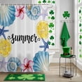 thumbnail image 5 of Shower Curtain, Summer Lemons Sea Stars Carnival Flowers Waterproof Shower Curtain Set with Hooks for Bathroom Showers,Stalls and Bathtubs,72x72In Oceans Shells, 5 of 9