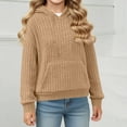 thumbnail image 3 of BFHHYA Kids Girls Ribbed Knit Hooded Sweatshirt Drop Shoulder Long Sleeve Pullover Casual Basic Top for Daily Commutes (4-14Y), 3 of 7