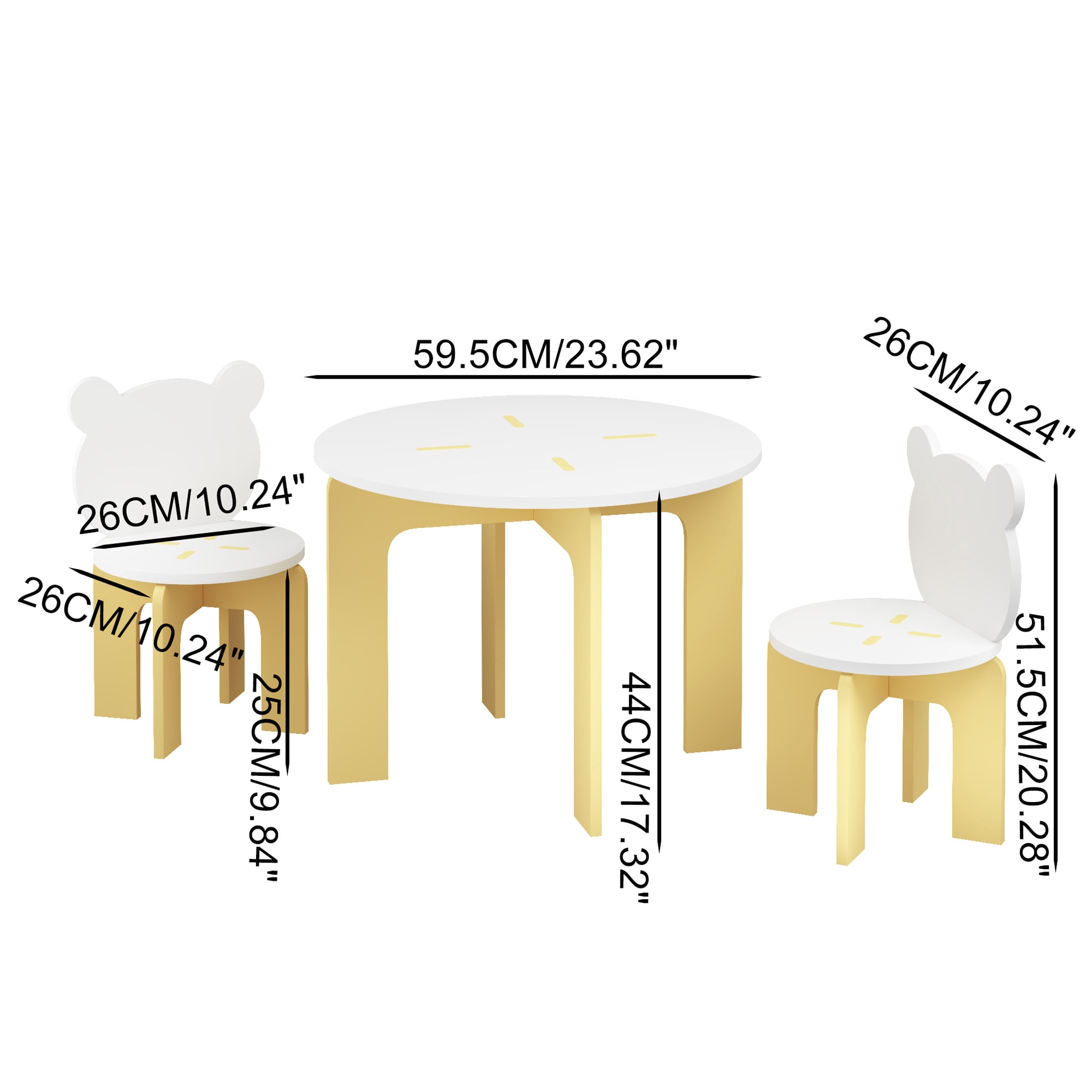 Innovation Works Kids Table and Chair Set,3-Piece Toddler Table with 2 Chairs,Sturdy Wooden Activity Table Set for Study,Drawing,Playing,Reading