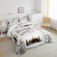 thumbnail image 3 of Manfei Safari Moose Bedding Comforter Set,Rustic Adventure Game Twin Comforter Sets,Gray White Plaid Bedding Set For Boys Teens,Microfiber Bedroom Decor Reversible,2-Piece, 3 of 8