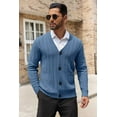 thumbnail image 5 of COOFANDY Men's Cardigan Sweater Cable Knit V Neck Button up Sweaters Ribbed Cardigan Sweater with Pockets, 5 of 9