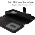 thumbnail image 5 of for iPhone 12 Pro/iPhone 12 Wallet Case with Card Holder Slots,Kickstand Phone Cover Premium Leather Magnetic Closure Slim Flip Shockproof Wrist Strap Case for iPhone 12 Pro 6.1",Black, 5 of 16