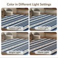 thumbnail image 7 of ODIKA 8'x10' Navy Cream Geometric Stripe Design Washable Area Rug Intricate Diagonal with Zigzags for Dining Room, Large Office, Lounge, Non-Slip Chair-Friendly Mat, 7 of 7