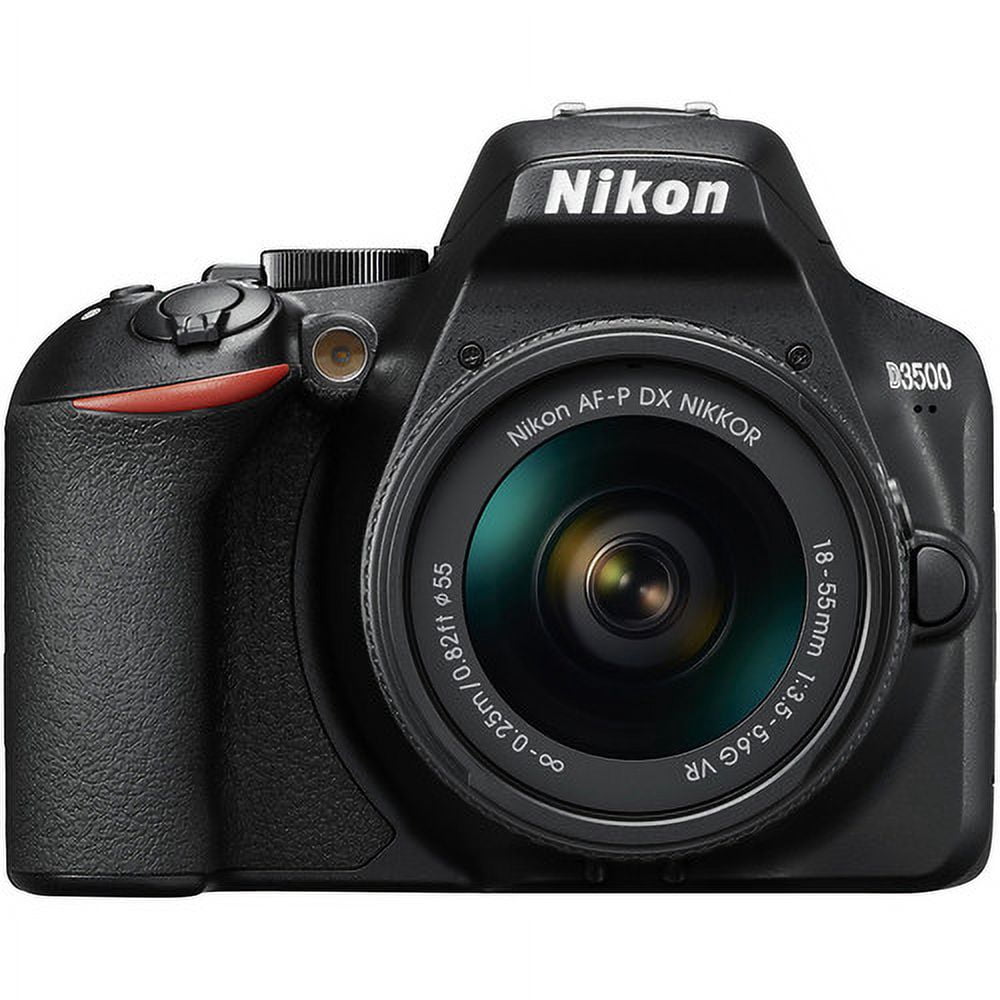 Nikon D3500 Built-in Flash 24.2 MP CMOS DSLR Camera Bundle with Scandisk Ultra SDXC 64GB UHS Class 10 Memory Card, Black, 1