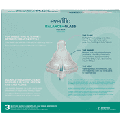 Evenflo Balance + Wide Neck Glass Bottles, 6 Fl oz, 3 Pack