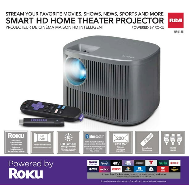 RCA 720P HD Roku Smart Home Theater Projector With Roku Express