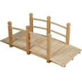 thumbnail image 1 of Gymax 5Ft Garden Wooden Bridge Decoration Backyard Pond w/ Safety Rails Natural, 1 of 6