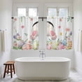 thumbnail image 4 of Easter Kitchen Curtain for Berdoom Living Room Cafe 45 Inch Length, Spring Rabbit Feet Eggs Botanical Blooms Flowers Tiers Curtains Light Filtering Drapes Window Treatment 2 Panels 52"Wx45"L, 4 of 8