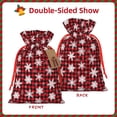 thumbnail image 2 of Fuzoiu Snowflake red plaid Print Christmas Gift Bag,Burlap Gift Bag with Drawstring Closure & Hang Tag,Perfect for Holidays, Birthdays, and Special Occasions-Medium, 2 of 7