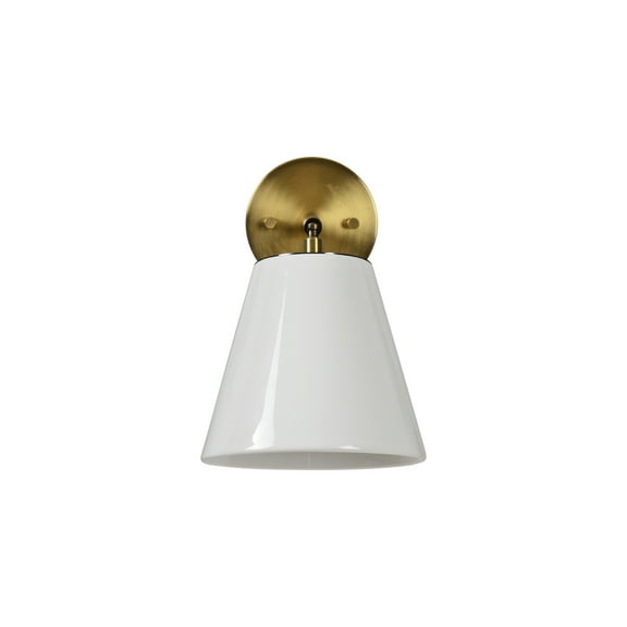 Luxury Wall Sconces - Antique Brass Finish, Off-White Shade - Modern Wall Lighting for Kitchen, Living Room, Hallway